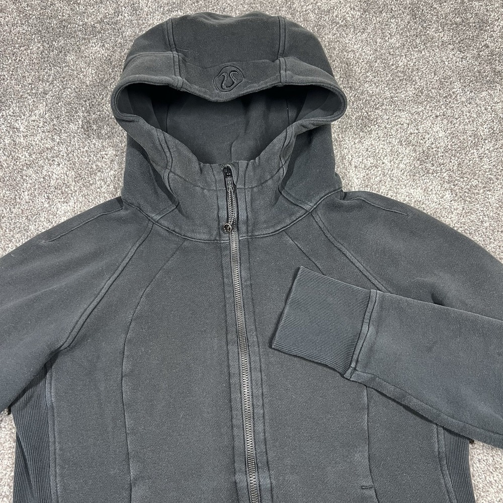 Lululemon Scuba Hoodie Womens Size 8 Black Full Zip Up Heavyweight Sweatshirt